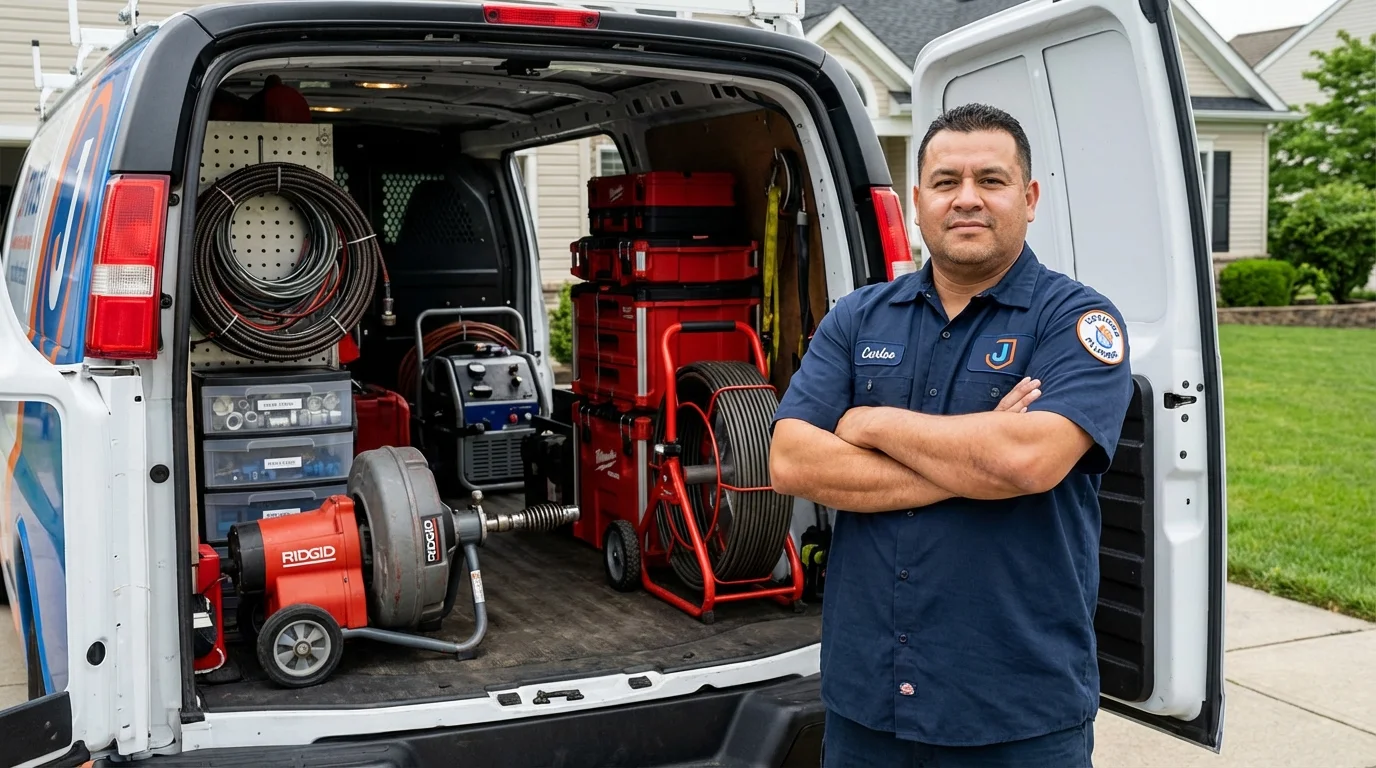 Professional drain cleaning equipment and Johns Plumbing LLC plumber in Davisboro