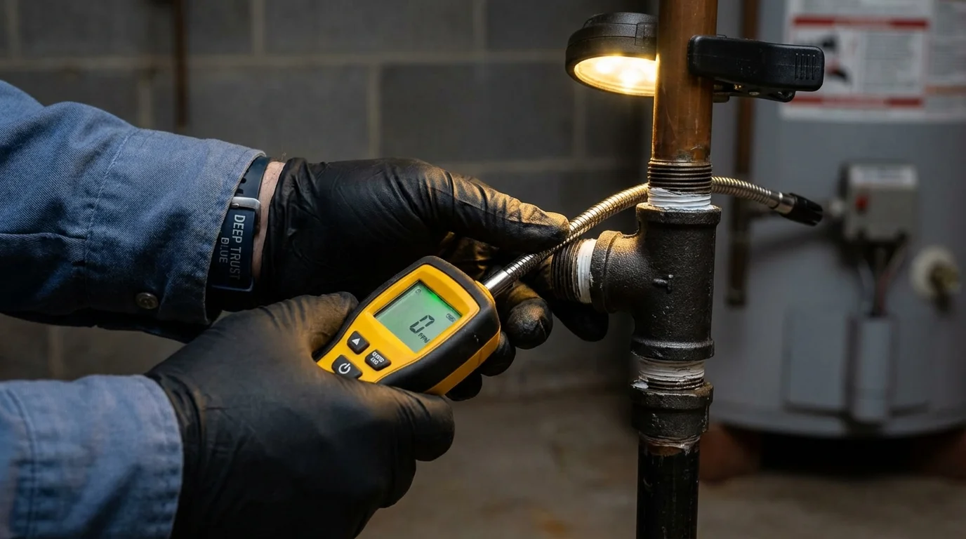 Gas leak detection with electronic sniffer by Johns Plumbing LLC in Davisboro
