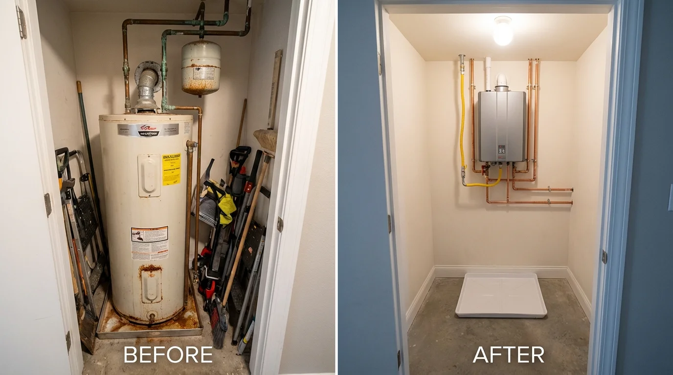 Tank water heater versus wall-mounted tankless unit comparison for Davisboro, GA homeowners