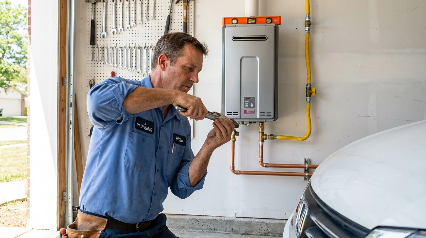 Tankless water heater installation by a Johns Plumbing LLC plumber in Davisboro